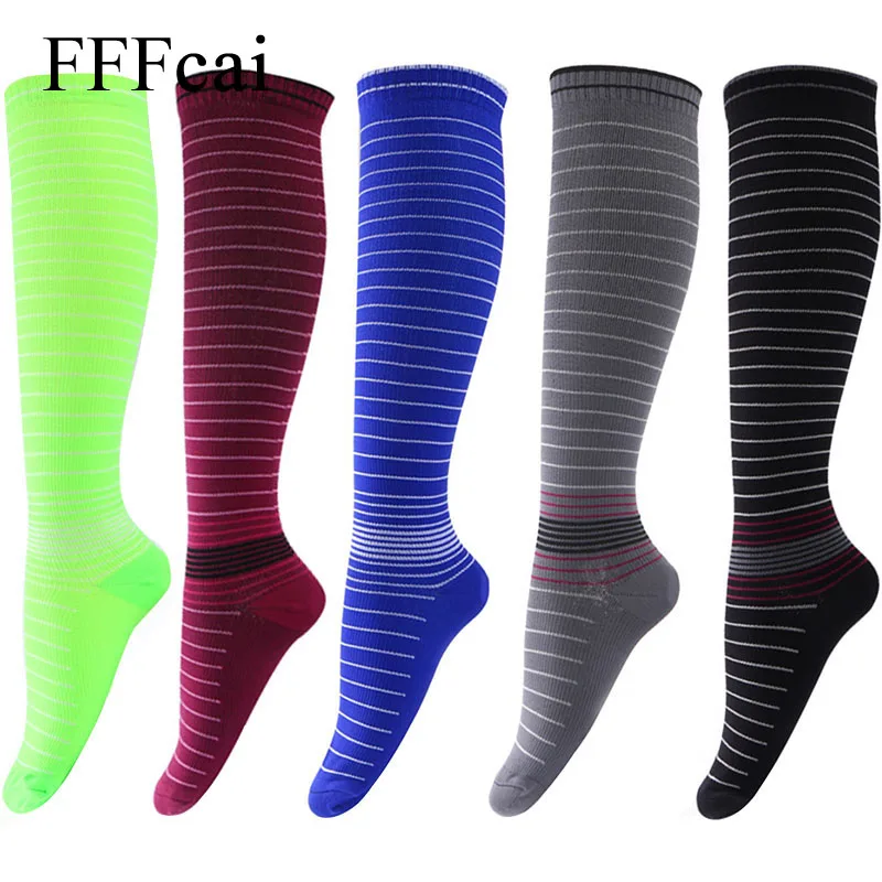 FFFcai 3 Pairs Men Women Sports Elastic Compression Ankle Socks Quick