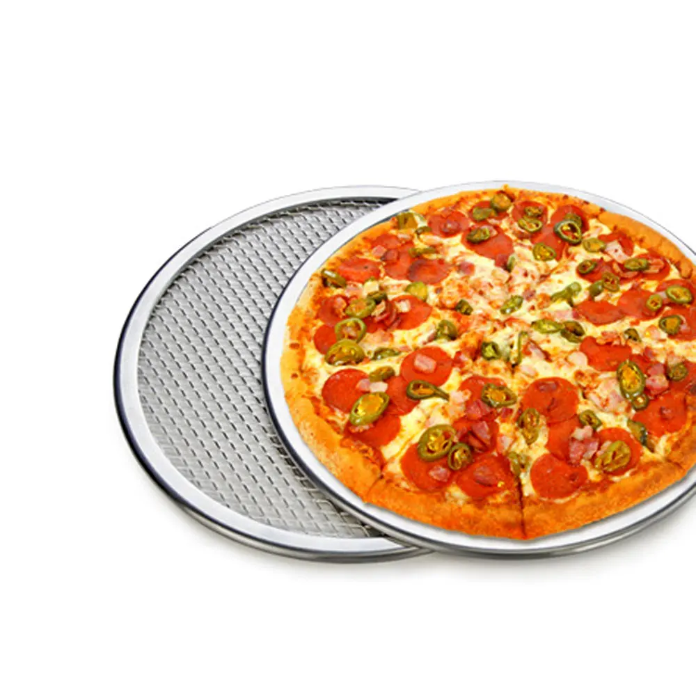 Pizza Stones Reuse Non Stick Aluminum Mesh Pizza Screen Pasta Baking