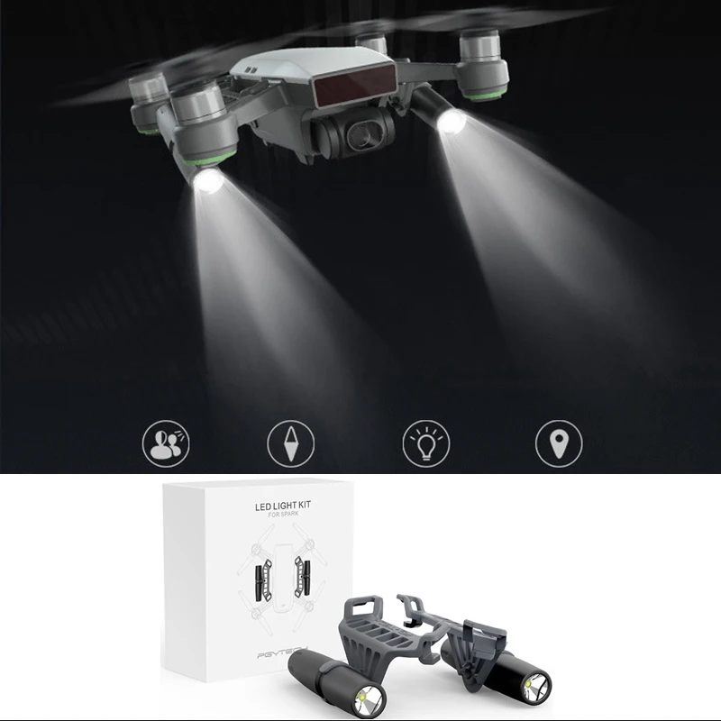 PGYTECH Новое поступление светодиодный ночник для DJI Spark аксессуары Drone портативные