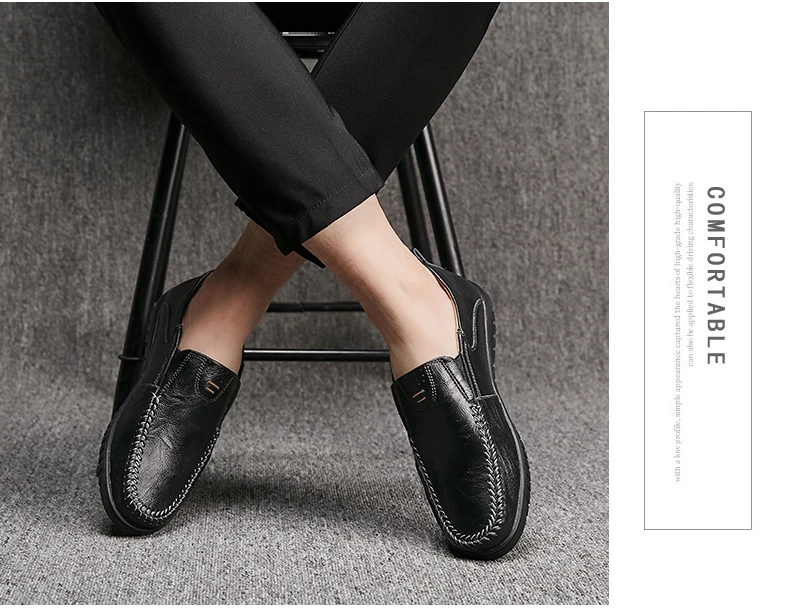 Jkpudun итальянская повседневные мужские туфли из брендовой натуральной кожи мужские лоферы класса люкс; мокасины; дышащая обувь; слипоны; водонепроницаемые мокасины; большие Размеры