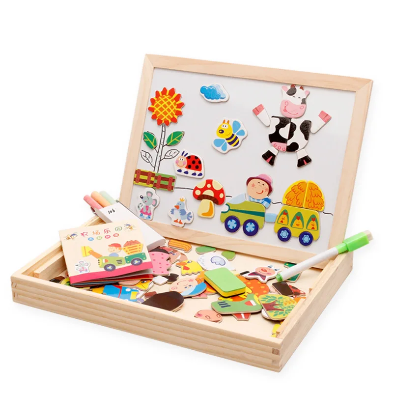 Multifunctional-Educational-Toys-For-Children-Wooden-Magnetic-Puzzle-Kids-Jigsaw-Baby-Drawing-Writing-Board-Kids-Gift-CL1444H-2
