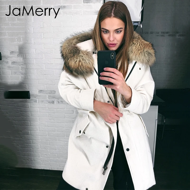 Jamerry искусственного меха с капюшоном Вельветовая куртка пальто женские теплые