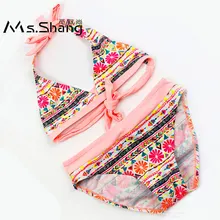 От 6 до 16 лет подросток, Купальники Дети Два Купальник короткий топ бикини для маленькой девочки в полоску большая девочка купальные костюмы