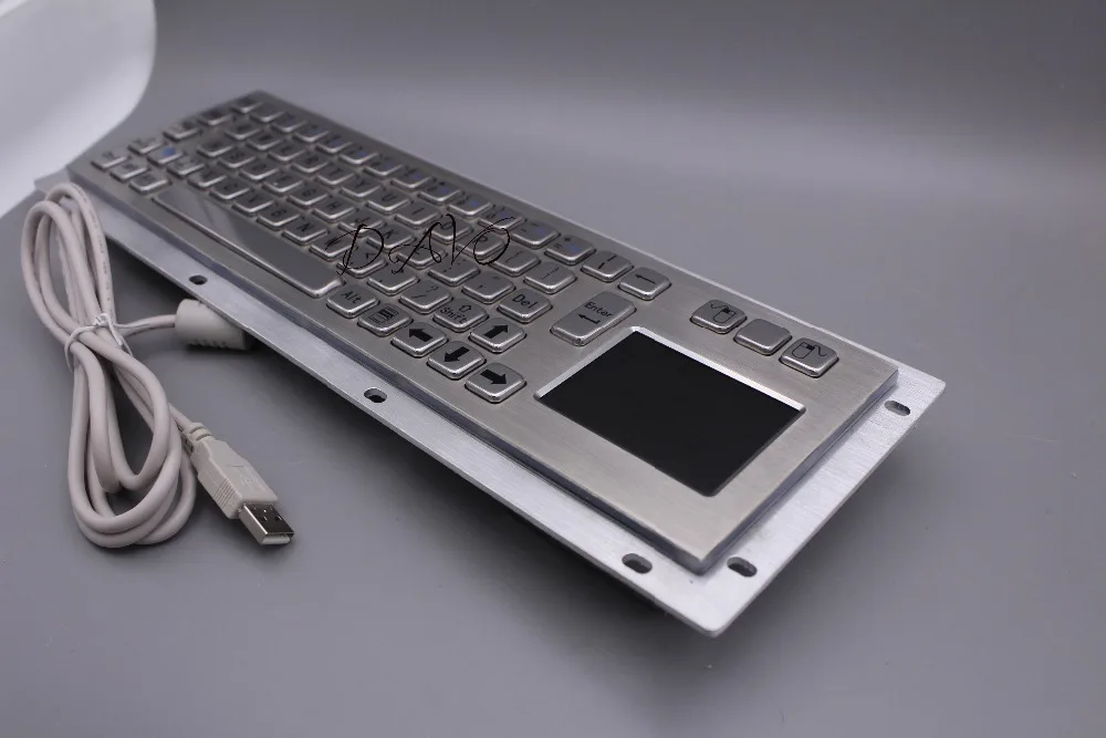 USB клавиатура для киоска из нержавеющей стали IP65 с тачпадом металлическая