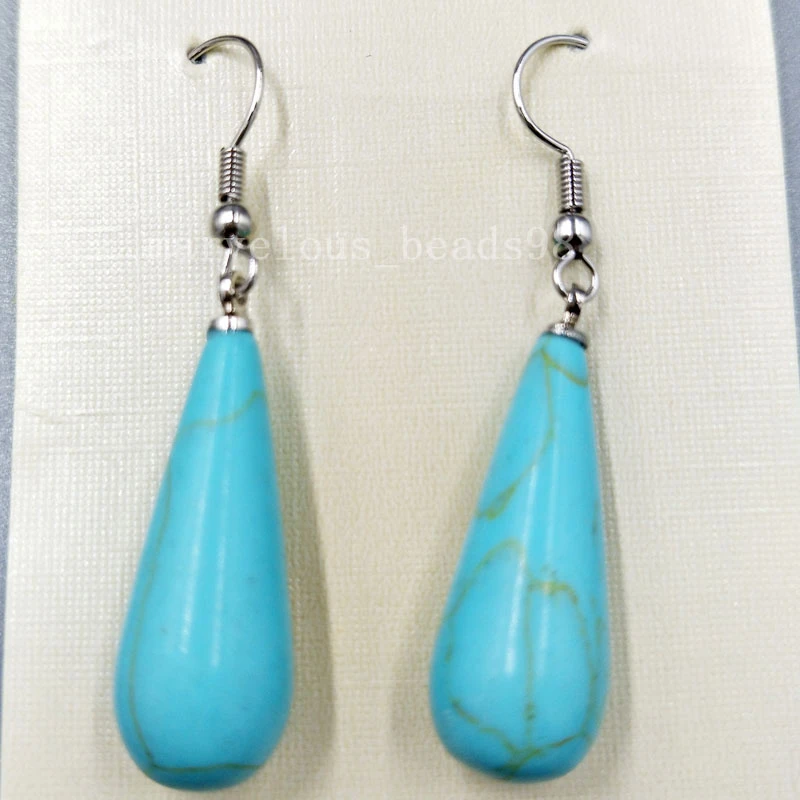 Howlite Turquoise beaded earrings drops