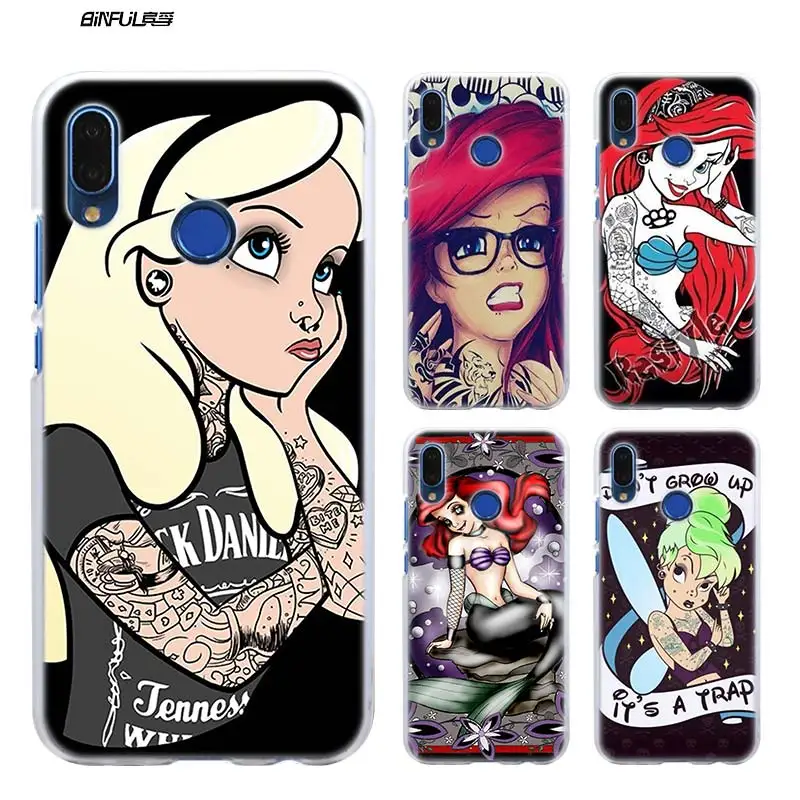 

Ariel Little Mermaid Tattoo Case for Huawei P Smart Nova 4 3i P30 P20 P10 P9 P8 lite Pro mini 2017 2019 Hard Plastic Phone Cover