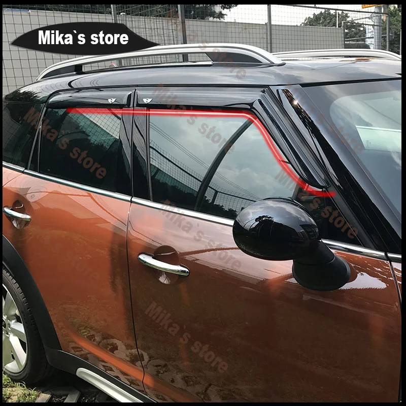 4pcs For Mini Cooper F60 For Window Rain Sun Guard Visor Awning Shield
