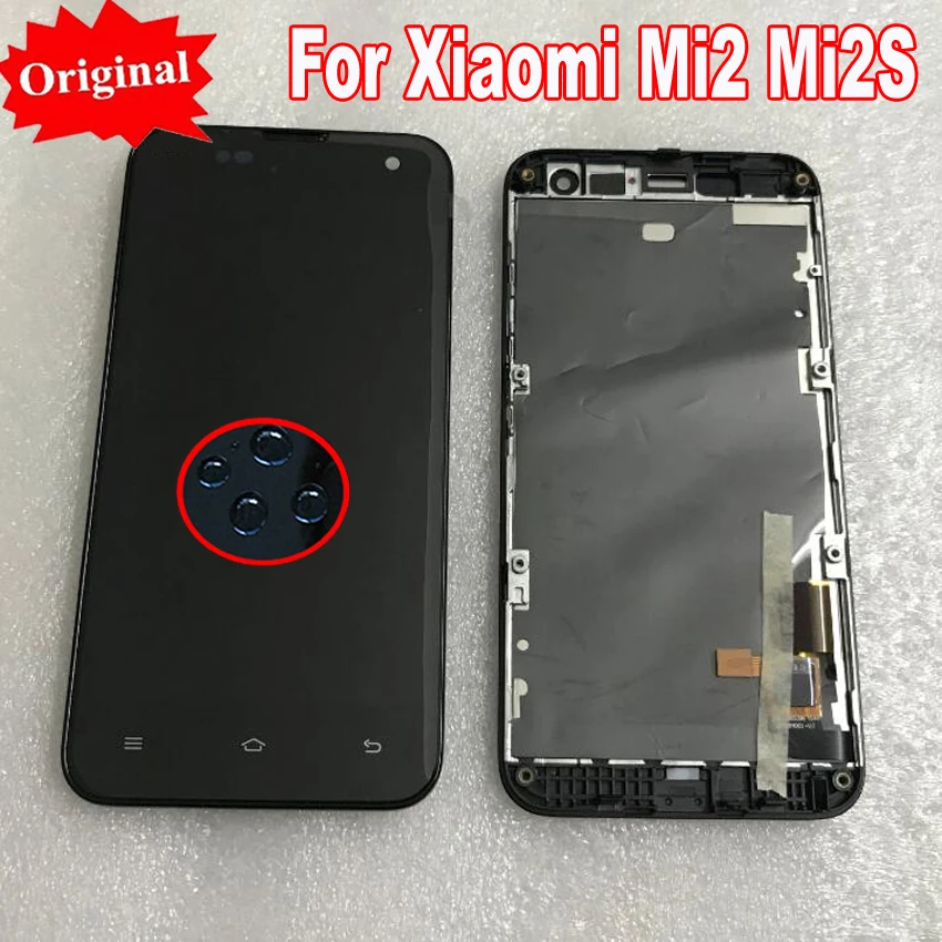

Original NEW LCD Display Digitizer touch Screen Digitizer Assembly with frame For Xiaomi Mi2 M2 Mi2s M2s 2S Replacement