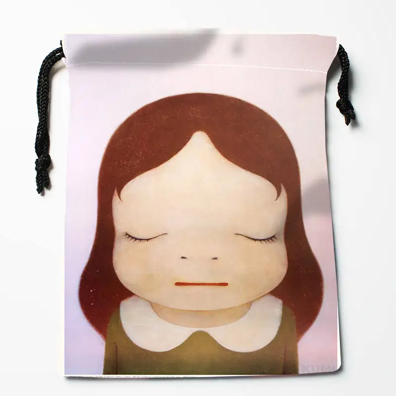 High quality Custom Nara Yoshitomo printing storage bag drawstring bag gift Satin bags 18*22cm Compression Type Bags