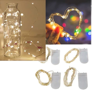 

Hot 1M 2M 5M Silver Wire LED String lights Waterproof Holiday lighting For Fairy Christmas Tree Wedding Party garland Decoration