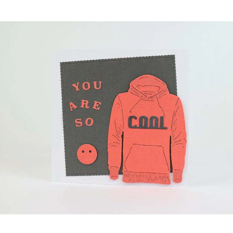 

Cool Smile Face Sweatshirt Metal Cutting Dies For Scrapbooking Embossing Decorative Crafts Supplies DIY Paper Cards New 2018 Die