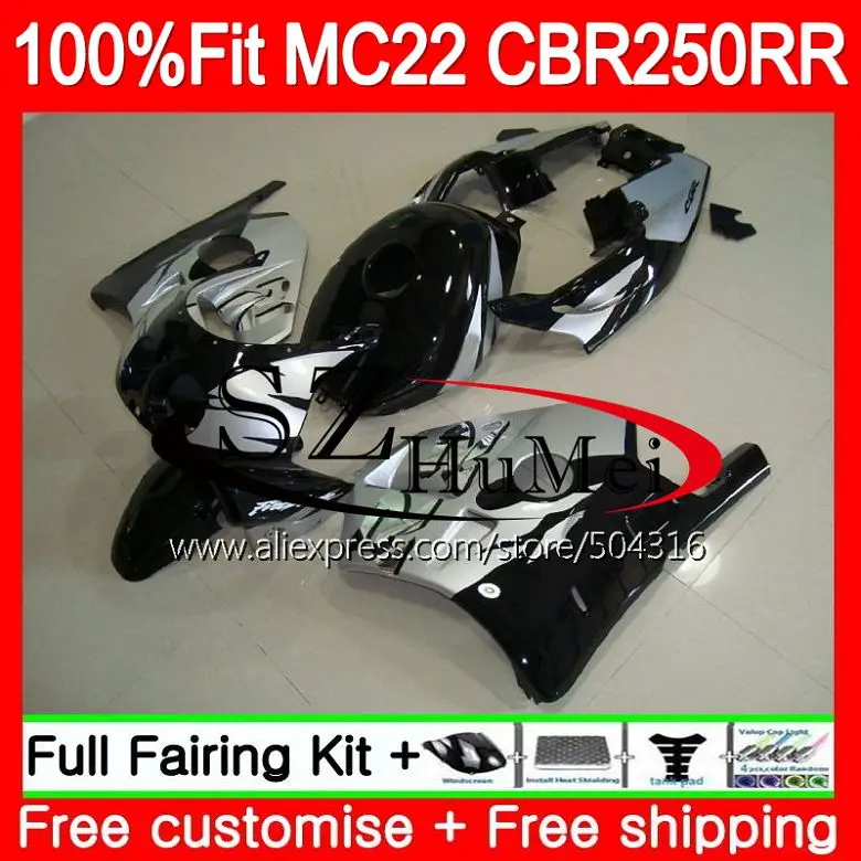 Черная Серебристая вставка для HONDA MC22 CBR250RR 95 96 97 98 99 CBR 250RR 120SH.6 CBR250 RR 1994 1995 1996 1997 1998