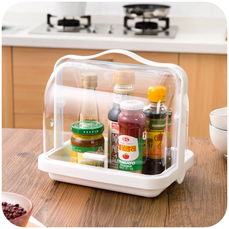 Kitchen transparent flip about font b food b font storage containers portable bathroom medicine chest cosmetic
