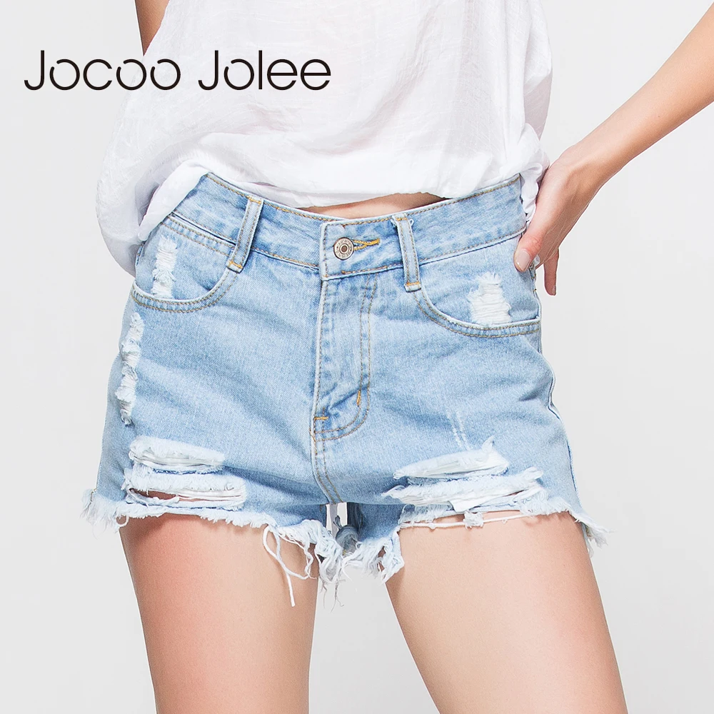 Jocoo Jolee Fashion Women's Jeans Summer Mid Waist Denim Shorts Casual