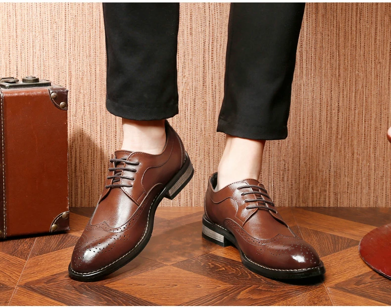 Men's Leather Casual Shoes' Oxfords Office Casual Leather Shoes Men Office Genuine Leather Shoes Men Oxfords Wedding Shoe Dress (6)