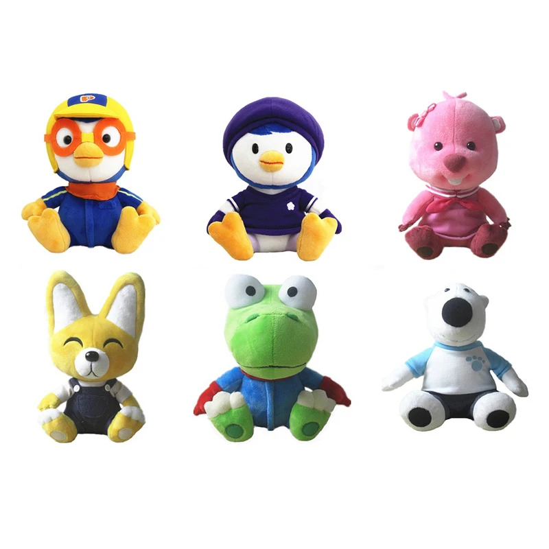 

20cm Korea Pororo Little Penguin Plush Toys Doll Sitting Pororo Petty Eddy Crong Loopy Poby Plush Stuffed Toys Gift for Kids
