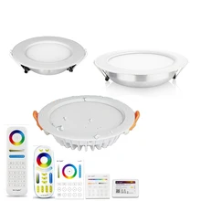 Светодиодная светодио дный панель Ультра тонкая 6 Вт 12 Вт 15 Вт wifi RF пульт дистанционного управления круглый конза светодио дный LED RGB CCT RGBW RGB белый светильник потолочный встраиваемый светильник 220 В