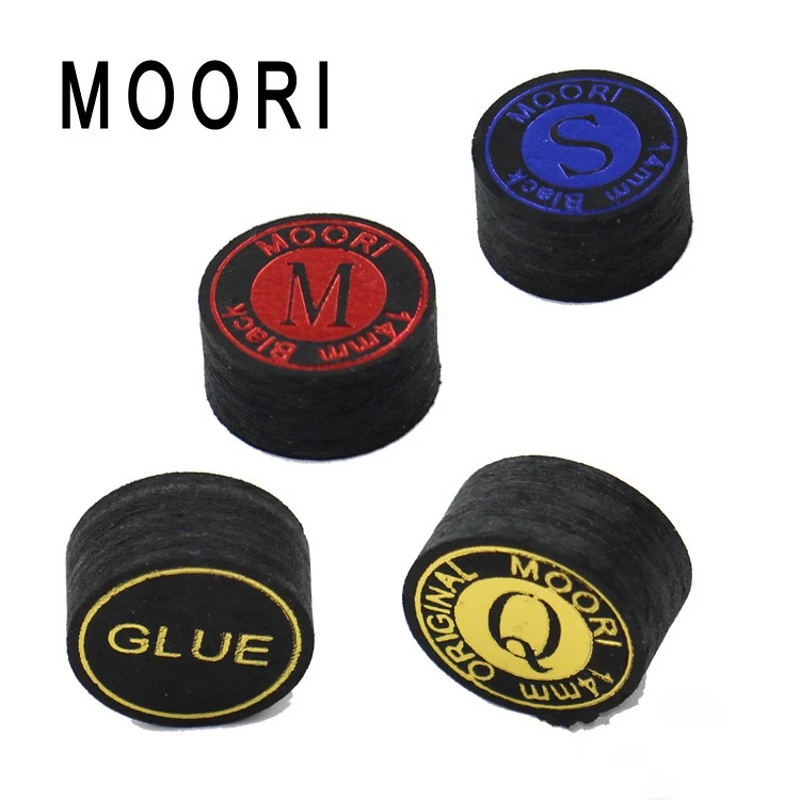 Moori Billiard Cue Tips 9 Ball Game 14 mm Q/M/S (OPTIONAL) Leather Tips
