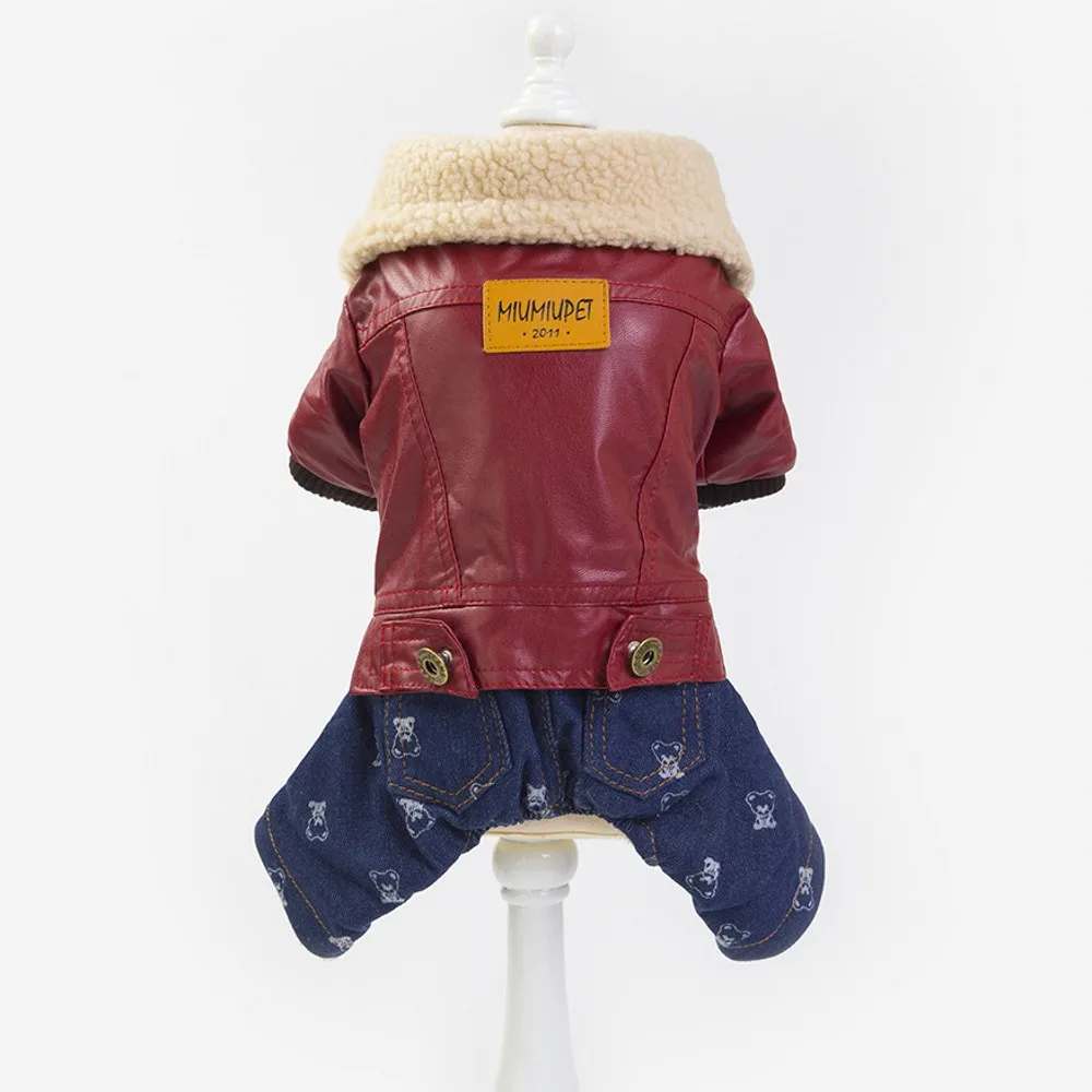 

2018 New Windproof PU Dog Jumpsuit Large Size Dogs Overalls Thickening Pet Dog Clothes Winter Costume For Dogs Pets Clothing XXL
