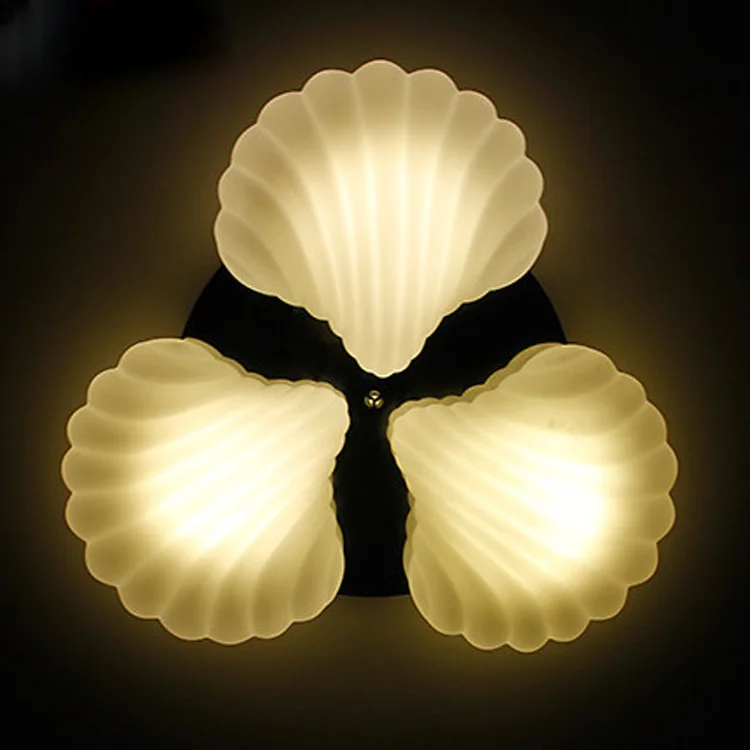 

Mediterranean white E27 ceiling lights personality shell living room restaurant lighting droplight fixture bedroom lamps ZA