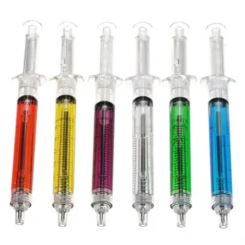 

10pack (1 PCS Liquid Novelty Syringe Ballpoint Pen Stationery Cute Ballpoint Pen Office Supplies Child Gift,color random