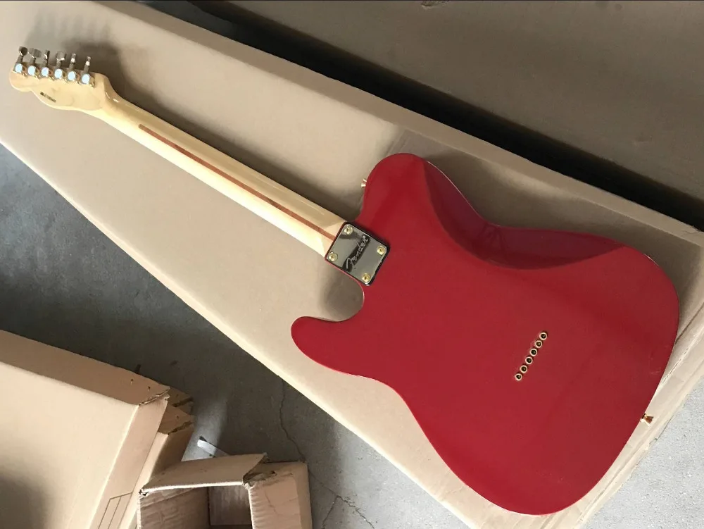 Высокое качество, стиль, красная электрическая гитара с золотым аппаратом-17-11