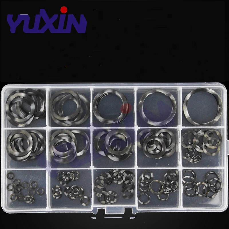 

3mm - 25 mm Three-Wave Peak Seal Set Wave Type Form Spring Washer Elastic Metal Gasket Set Internal Assortment Kit