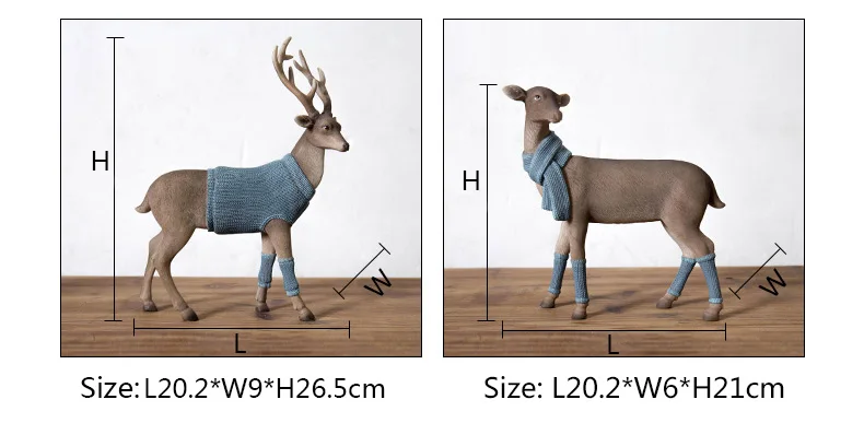 Яркая Статуэтка оленя из смолы, домашний декор, украшение для рабочего стола, рукоделие, орнамент, фигурки животных из смолы, свадебные украшения