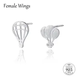 Женские крылья 100% Серебро 925 пробы горячий воздушный шар серьги-гвоздики для женщин гипоаллергенно Brincos Pendientes Mujer Moda FE77