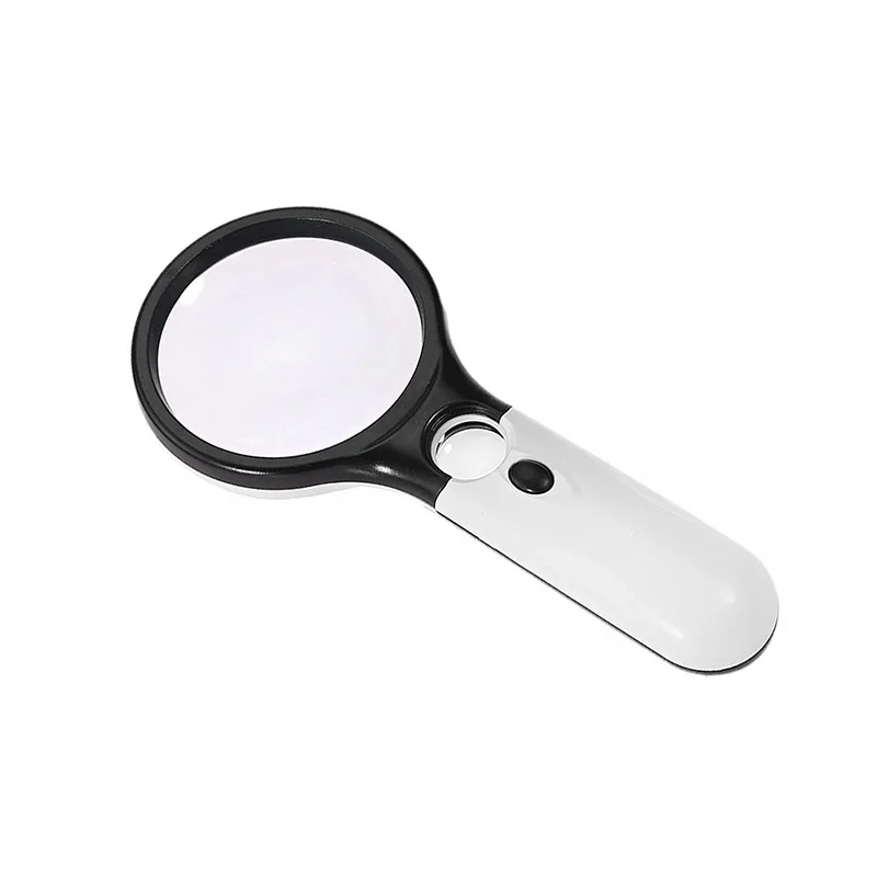 OOTDTY 45X Handheld 3 LED Light Jewelry Magnifier Reading Magnifying Glass Lens Loupe #D22177# | Инструменты