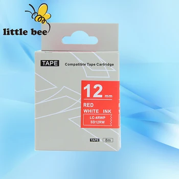 

Free shipping 1Pcs Top quality KingJim 12mm label tape SD12RW white on red compatible labelworks/tepra printer