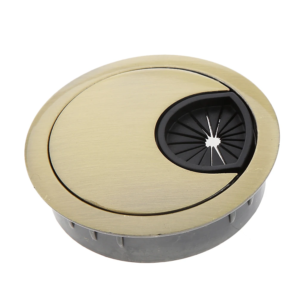 

Low Price Desk Table Metal Grommet Outlet Wire Cable Cover 50mm Bronze for All Kinds of Computer TV Desk