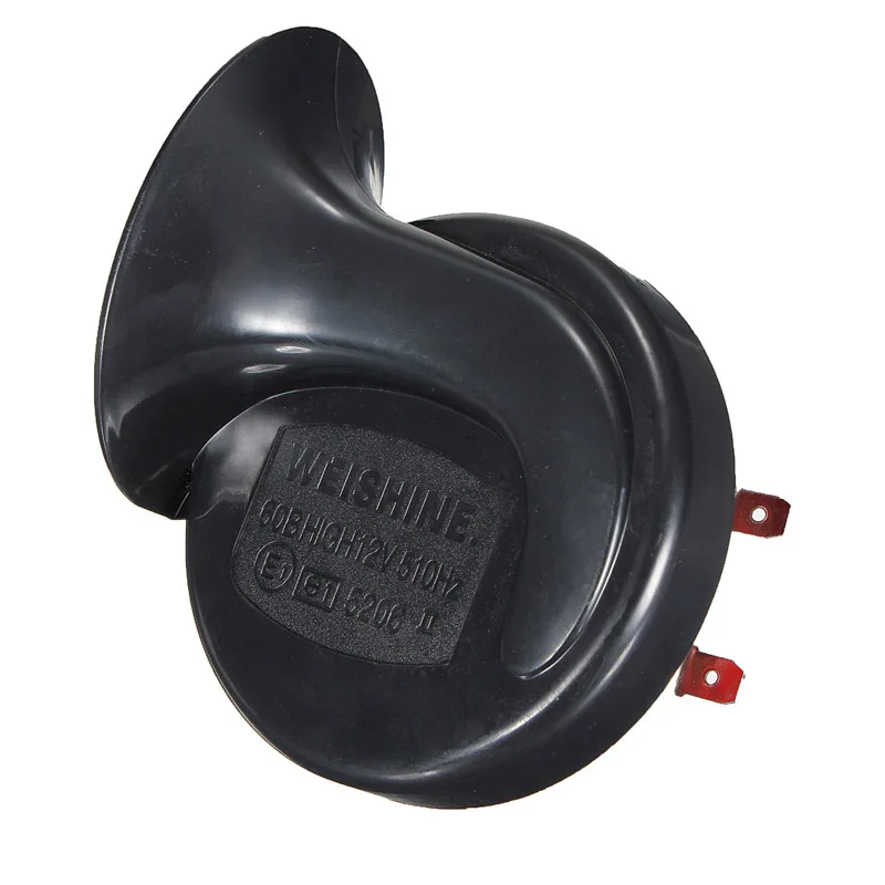  2x Black 12V 48W Loud Car Truck Dual Tone Snail Electric Air Horn Siren Replace Universal Any 12 V 