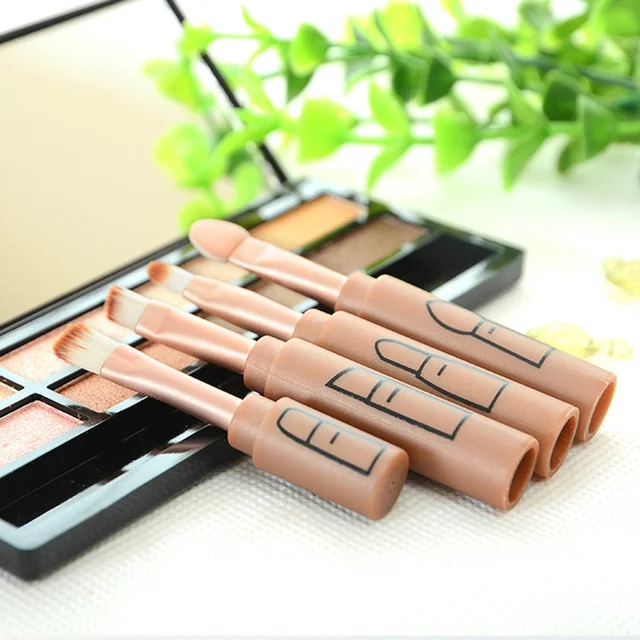 Special Price Hot 4 pcs Mini Portable Make Up Brush Set Multifuction Connectable Type Eye Shadow Brush Eye Shadow Tools Makeup Brushes wyt77