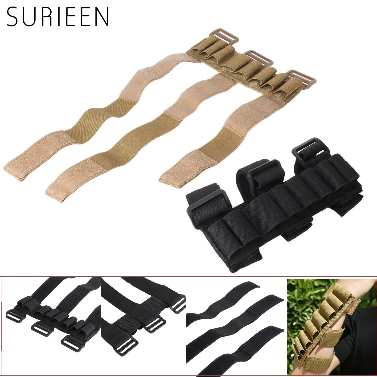 

1pc Tactical Hunting 8 Rounds Ammo Shotgun Shell Holder Carrier Pro Manga Shooter Forearm Sleeve Nylon Mag Magazine Pouch 20*5cm