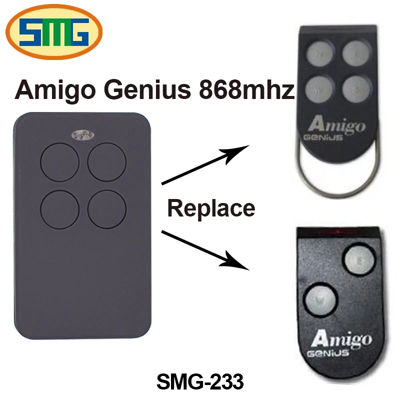 

For GENIUS AMIGO compatible garage door gate remote 868MHZ universal remote control for GENIUS gate free shipping