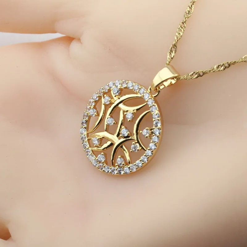 Белый кубический цирконий ожерелье кулон циркониевые серьги ААА розовое золото ювелирные наборы для женщин подарочная коробка