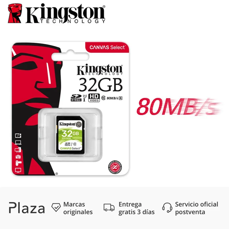 Kingston technology Canvas выберите 32 Гб SDHC Clase 10 UHS-I 80 МБ/с./с Negro