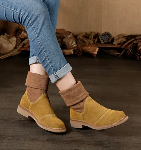 Careaymade-Для женщин ботинки осень-зима верхний слой обувь из натуральной кожи в стиле ретро японский комфорт обувь женские ботинки Sen