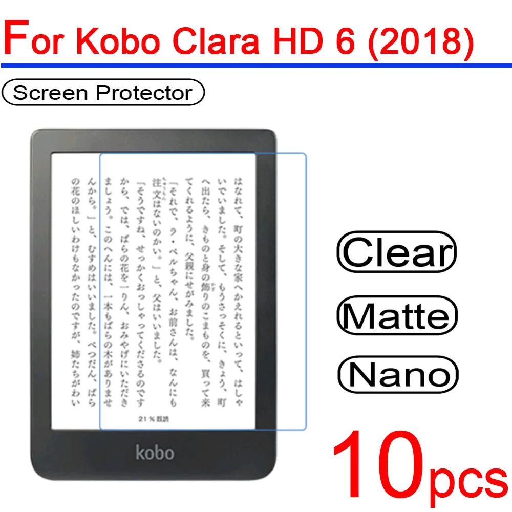

10pcs Ultra Clear PET Soft for Kobo Clara HD 6 (2018) Screen Protector Guard Cover for Kobo Clara HD 6 (2018) Protective Film