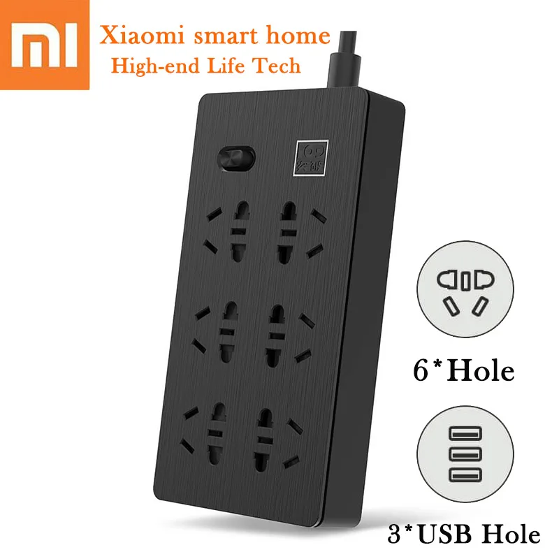 

Xiaomi 6-position Patch Panel 2A Fast Charge Charging Power Strip Daily 6 Outlets 220V Extension Socket For Smart Home Office