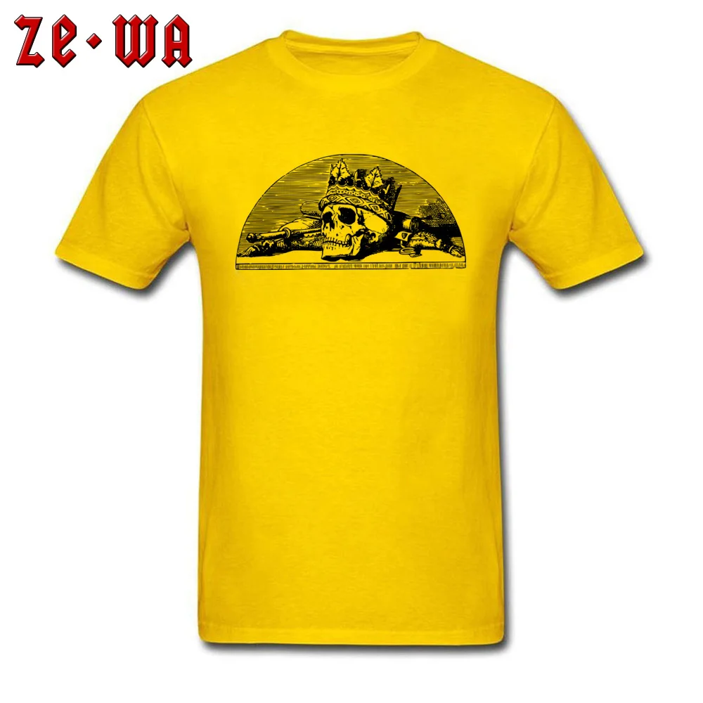 Vintage skull with crown 2968614_960_720 Tops Shirt New Coming Crew Neck Top T-shirts Custom Short Sleeve Cotton Men Tee-Shirt Vintage skull with crown 2968614_960_720 yellow
