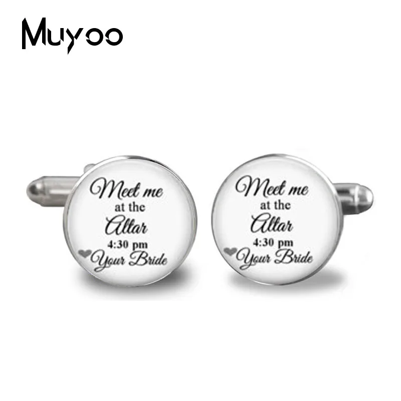 

2017 Our Forever and Starts Today Wedding Cufflinks Quote Cuff Custom Name and Date Meet me at the Altar Keepsake Mens Cufflinks