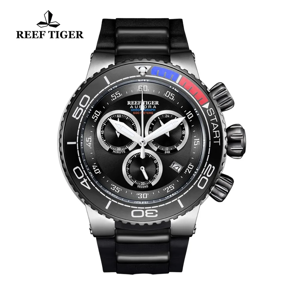 

2019 Reef Tiger/RT Luxury Rose Gold Sport Watch Reloj Mujer Men Brand Fashion Chronograph Date Rubber Strap Watches Reloj Hombre