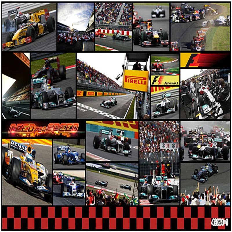 F1 Speed Racing Car Wallpaper Bedroom Studio Ktv Theme Club