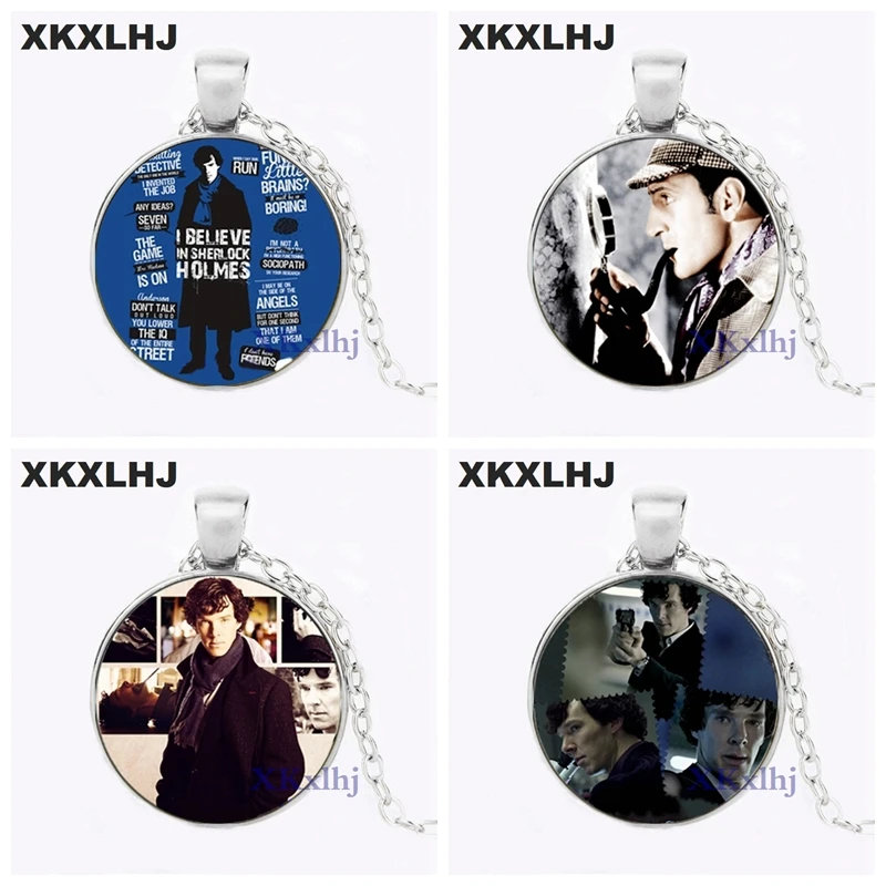 

XKXLHJ Sherlock holmes Necklace Sherlock holmes Pendant Glass Dome Pendant Necklace