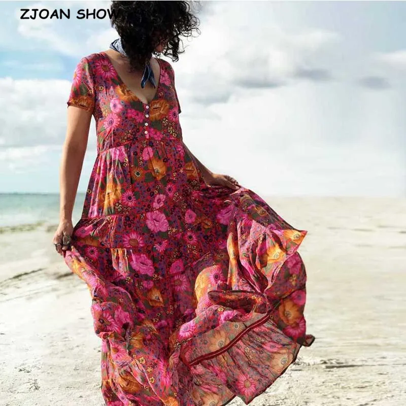 red daisy print dress