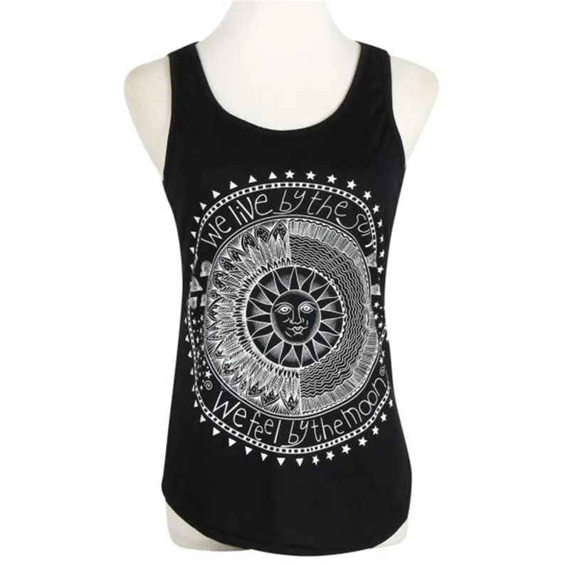 Fashion Sun Print Tank Top Vest Women Beach Casual O Neck Camis 2018 Women's Tops Base Shirt Women's Blouse Wholesale noAR13 (17)
