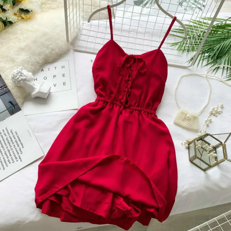 

Neploe Spaghetti Strap Backless Jumpsuit 2019 Loose New Arrival Summer Sleeveless Bodysuit Vestido Casual V-Neck Playsuit 43060
