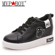 2017 Women High Heels Platform Wedge Shoes Tenis Feminino Casual Basket Femme Krasovki Valentine Shoes Gumshoe white black цена 2017 Women High Heels Platform Wedge Shoes Tenis Feminino Casual Basket Femme Krasovki Valentine Shoes Gumshoe white black цены онлайн